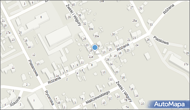 Gubin, Franciszka Żwirki i Stanisława Wigury, 15, mapa Gubin