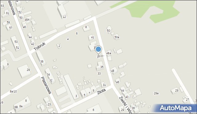 Gubin, Franciszka Żwirki i Stanisława Wigury, 37, mapa Gubin