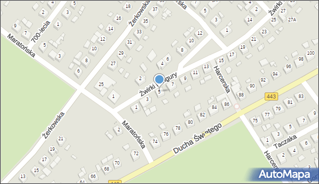 Jarocin, Franciszka Żwirki i Stanisława Wigury, 5, mapa Jarocin