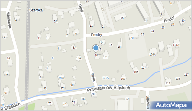 Jastrzębie-Zdrój, Fredry Aleksandra, 10, mapa Jastrzębie-Zdrój
