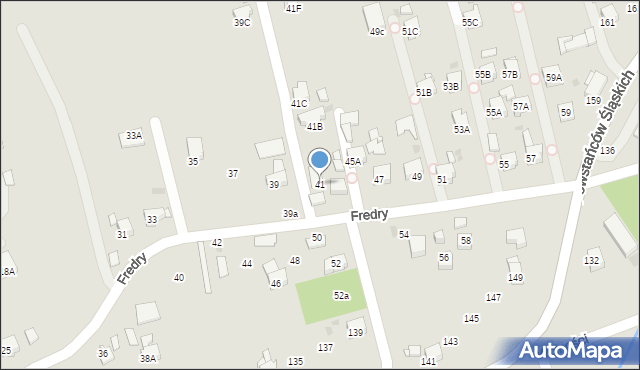 Jastrzębie-Zdrój, Fredry Aleksandra, 41, mapa Jastrzębie-Zdrój