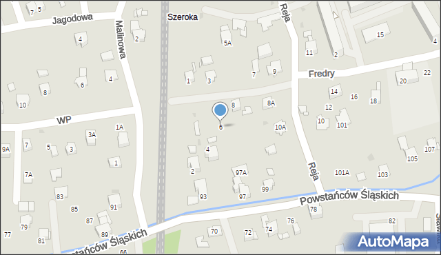 Jastrzębie-Zdrój, Fredry Aleksandra, 6, mapa Jastrzębie-Zdrój