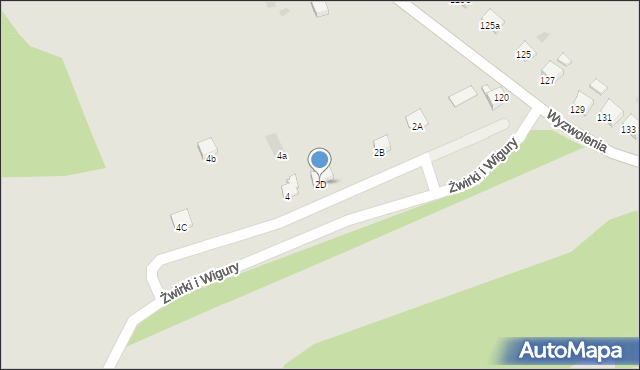 Jastrzębie-Zdrój, Franciszka Żwirki i Stanisława Wigury, 2D, mapa Jastrzębie-Zdrój