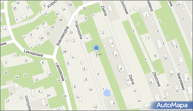 Jedlicze B, Franciszka, 3, mapa Jedlicze B