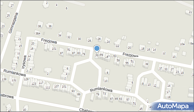 Jelcz-Laskowice, Frezjowa, 77, mapa Jelcz-Laskowice