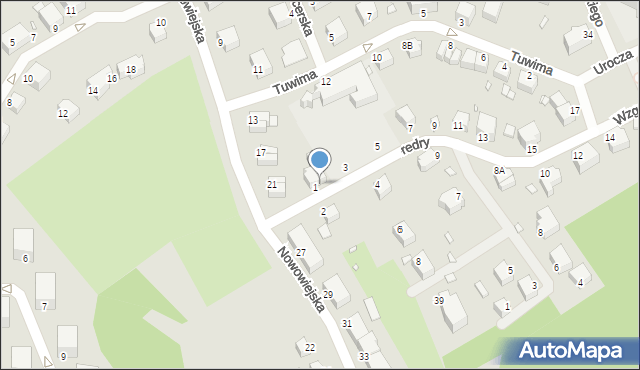 Jelenia Góra, Fredry Aleksandra, 1A, mapa Jelenia Góra