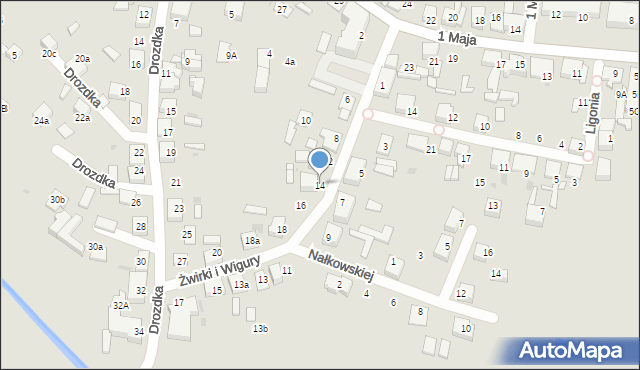 Kalety, Franciszka Żwirki i Stanisława Wigury, 14, mapa Kalety