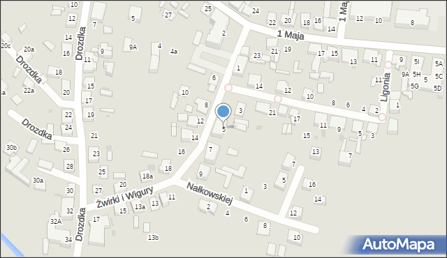 Kalety, Franciszka Żwirki i Stanisława Wigury, 5, mapa Kalety