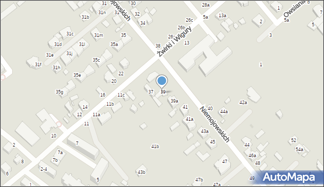 Kalisz, Franciszka Żwirki i Stanisława Wigury, 11D, mapa Kalisza