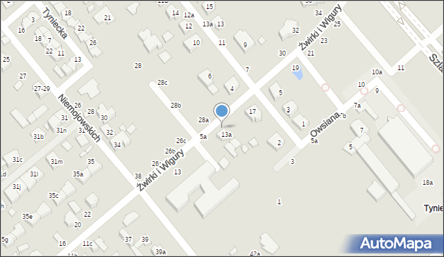 Kalisz, Franciszka Żwirki i Stanisława Wigury, 15-15a, mapa Kalisza