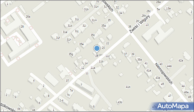Kalisz, Franciszka Żwirki i Stanisława Wigury, 16, mapa Kalisza