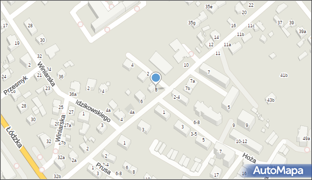 Kalisz, Franciszka Żwirki i Stanisława Wigury, 8, mapa Kalisza