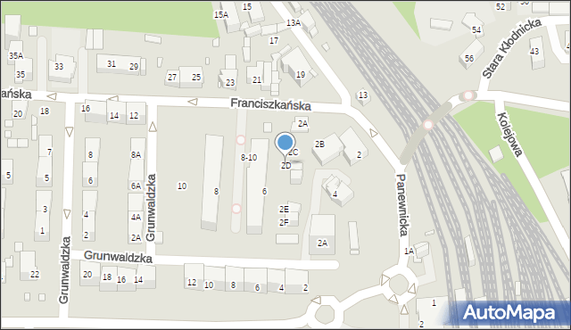 Katowice, Franciszkańska, 2D, mapa Katowic