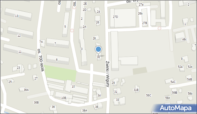 Kęty, Franciszka Żwirki i Stanisława Wigury, 32, mapa Kęty