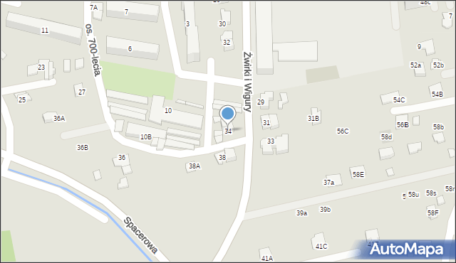 Kęty, Franciszka Żwirki i Stanisława Wigury, 34, mapa Kęty