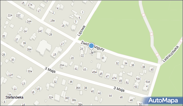 Kobyłka, Franciszka Żwirki i Stanisława Wigury, 28, mapa Kobyłka