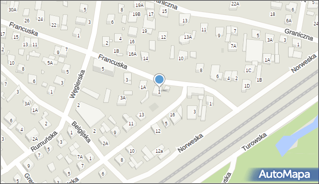 Kobyłka, Francuska, 1, mapa Kobyłka