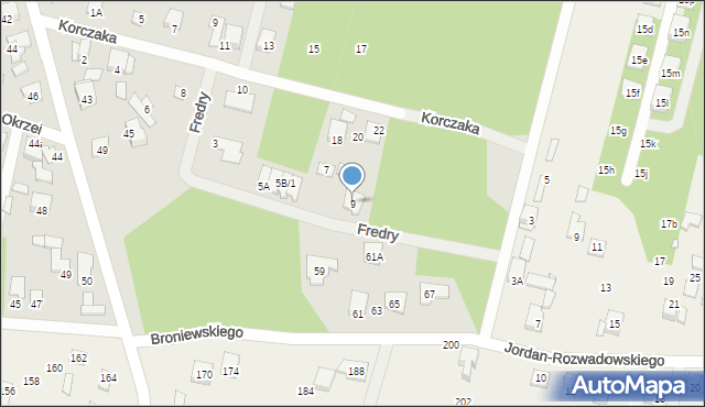 Kobyłka, Fredry Aleksandra, 9, mapa Kobyłka