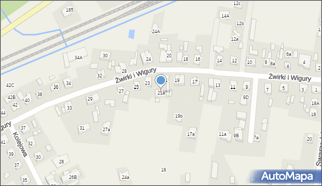 Kobylnica, Franciszka Żwirki i Stanisława Wigury, 21a, mapa Kobylnica