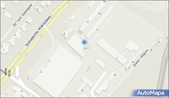 Koszalin, Franciszka Żwirki i Stanisława Wigury, 9, mapa Koszalina