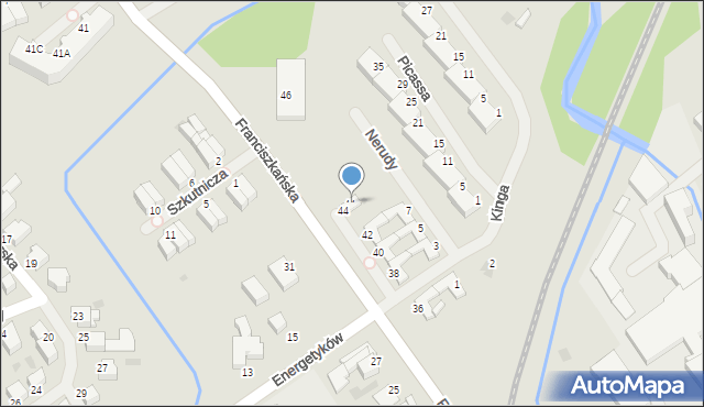 Koszalin, Franciszkańska, 44a, mapa Koszalina