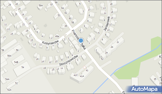 Koszalin, Franciszkańska, 45, mapa Koszalina