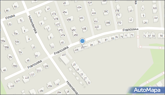 Koszalin, Francuska, 101, mapa Koszalina