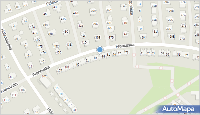 Koszalin, Francuska, 85, mapa Koszalina