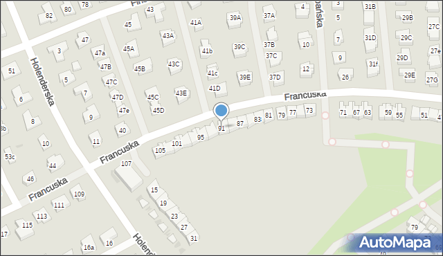 Koszalin, Francuska, 91, mapa Koszalina