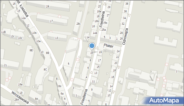 Kraków, Friedleina Józefa, 10, mapa Krakowa