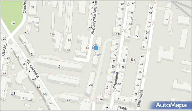 Kraków, Friedleina Józefa, 28a, mapa Krakowa
