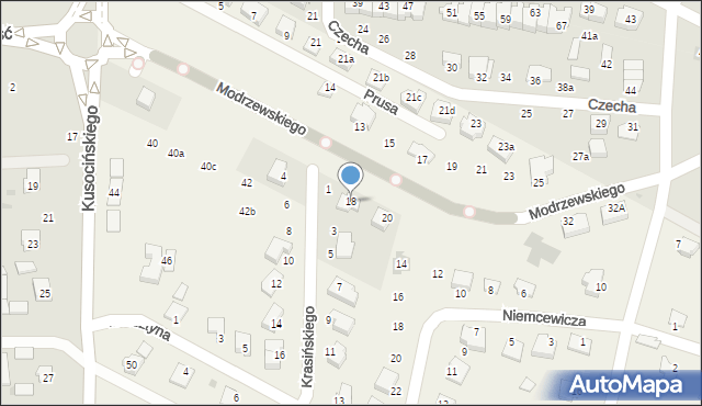 Krępiec, Frycza-Modrzewskiego Andrzeja, 18, mapa Krępiec