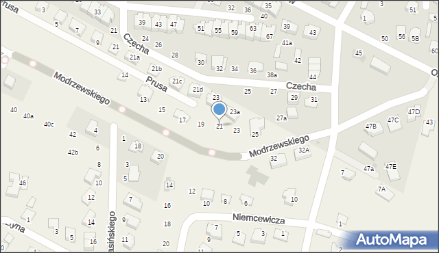 Krępiec, Frycza-Modrzewskiego Andrzeja, 21, mapa Krępiec