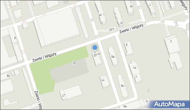 Krosno, Franciszka Żwirki i Stanisława Wigury, 13, mapa Krosna