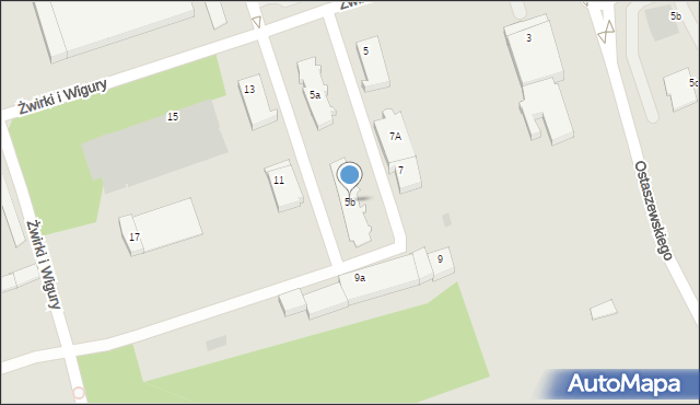 Krosno, Franciszka Żwirki i Stanisława Wigury, 5b, mapa Krosna