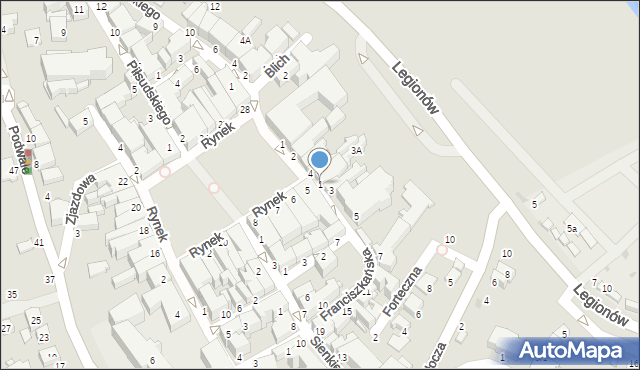 Krosno, Franciszkańska, 1, mapa Krosna