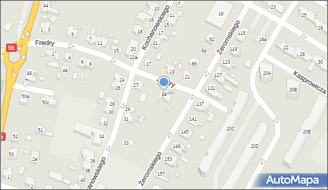 Kwidzyn, Fredry Aleksandra, 14, mapa Kwidzyn