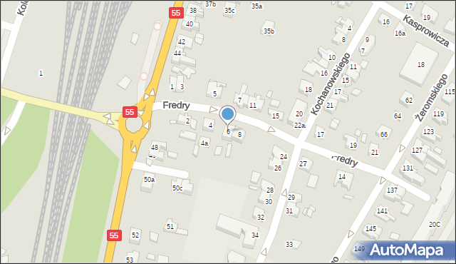 Kwidzyn, Fredry Aleksandra, 6, mapa Kwidzyn