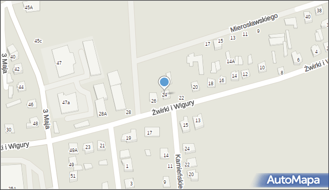 Łapy, Franciszka Żwirki i Stanisława Wigury, 24, mapa Łapy