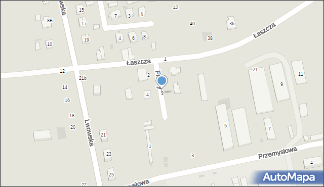 Łaszczów, Fredry Aleksandra, 3, mapa Łaszczów