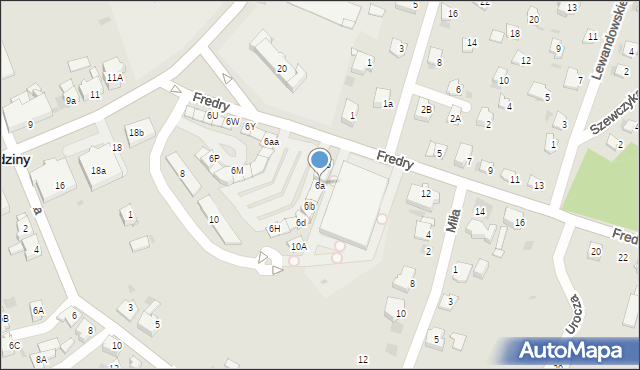 Lędziny, Fredry Aleksandra, 6a, mapa Lędziny