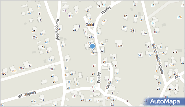 Libiąż, Fredry Aleksandra, 19, mapa Libiąż