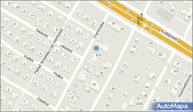 Łomianki, Francuska, 5, mapa Łomianki