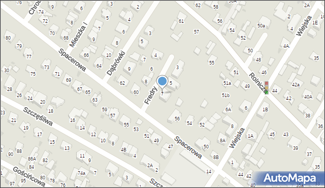 Łomianki, Fredry Aleksandra, 7, mapa Łomianki