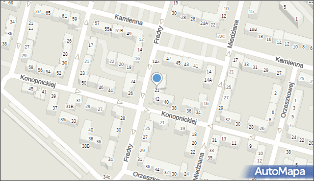 Lubin, Fredry Aleksandra, 21, mapa Lubin