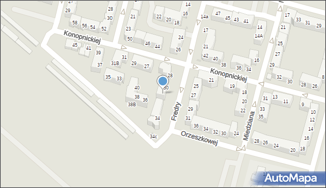 Lubin, Fredry Aleksandra, 32, mapa Lubin