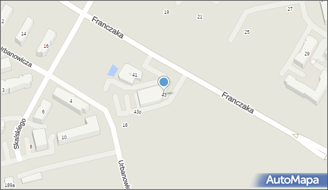 Lublin, Franczaka-Laluś Józefa, sierż., 43, mapa Lublina