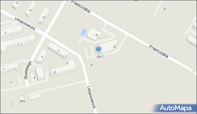 Lublin, Franczaka-Laluś Józefa, sierż., 43p, mapa Lublina