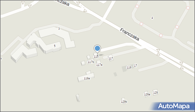 Lublin, Franczaka Józefa, sierż., 11, mapa Lublina