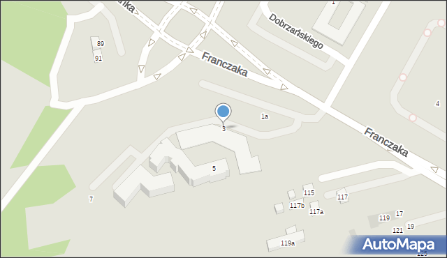 Lublin, Franczaka-Laluś Józefa, sierż., 3, mapa Lublina